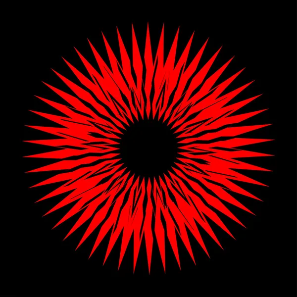 Sol rojo sobre imagen vectorial negra — Vector de stock
