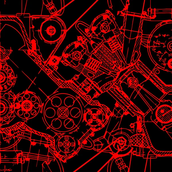 Ritning motor seamless mönster — Stock vektor