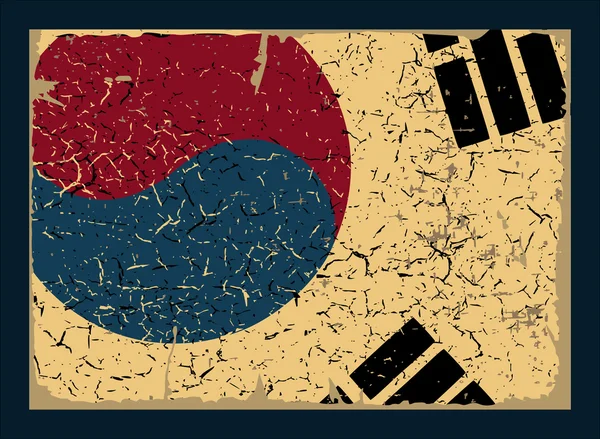 Bandera grunge de Corea del Sur, serie retro . — Vector de stock