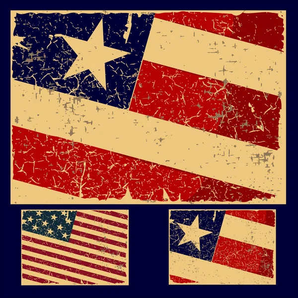 Американский гранж-флаг, ретро-серия . — стоковый вектор