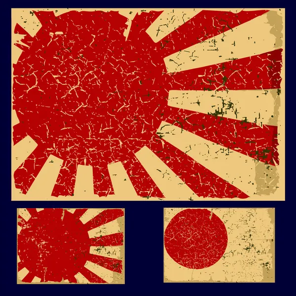 Прапор Японії гранж, ретро-серії. — стоковий вектор
