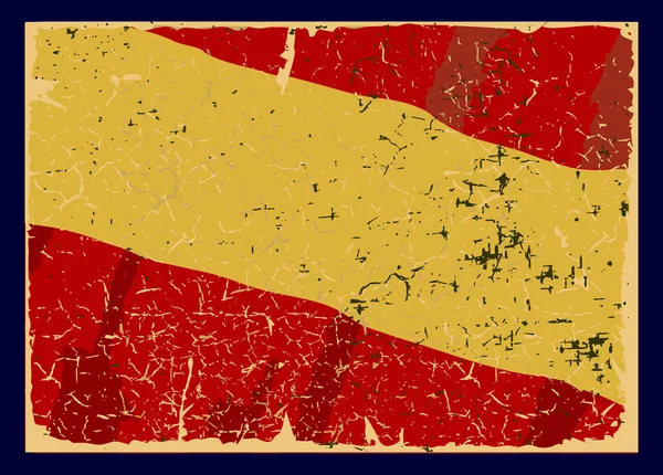 Spaanse grunge vlag, retro serie. — Stockvector