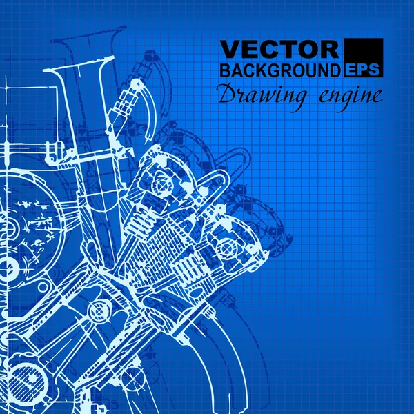 Fondo abstracto de tecnología. Motor de dibujo . — Vector de stock