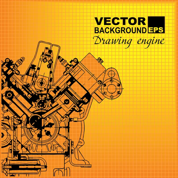Fondo abstracto de tecnología. Motor de dibujo . — Archivo Imágenes Vectoriales