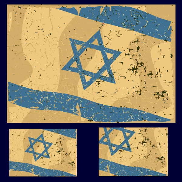 Israels flagga med grunge stil, retro-serien. — Stock vektor