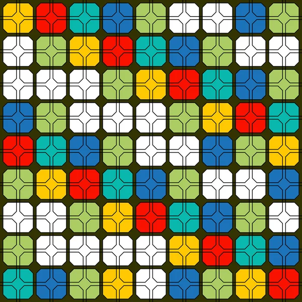 Modèle géométrique sans couture avec des éléments colorés — Image vectorielle