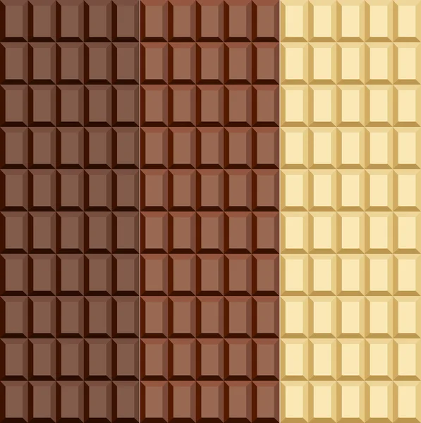 Gesetzt. nahtlose Schokoladenmuster. — Stockvektor