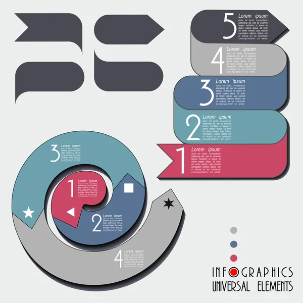 Universele banner-pijl ontwerp voor infographics — Stockvector