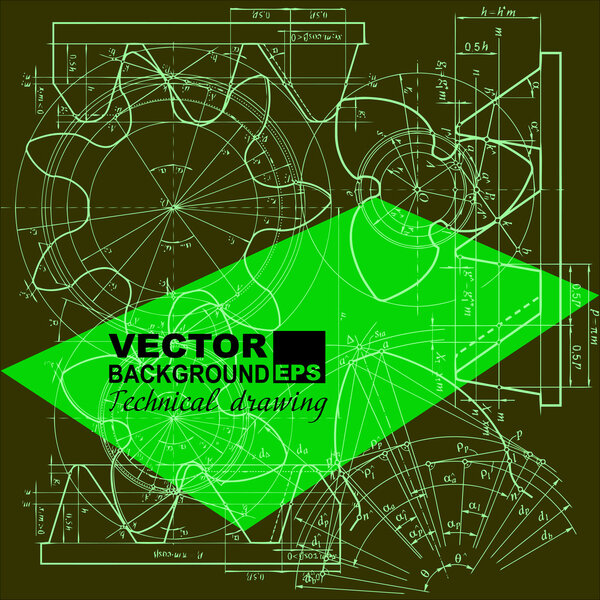 Technology abstract background. Drawing engine.