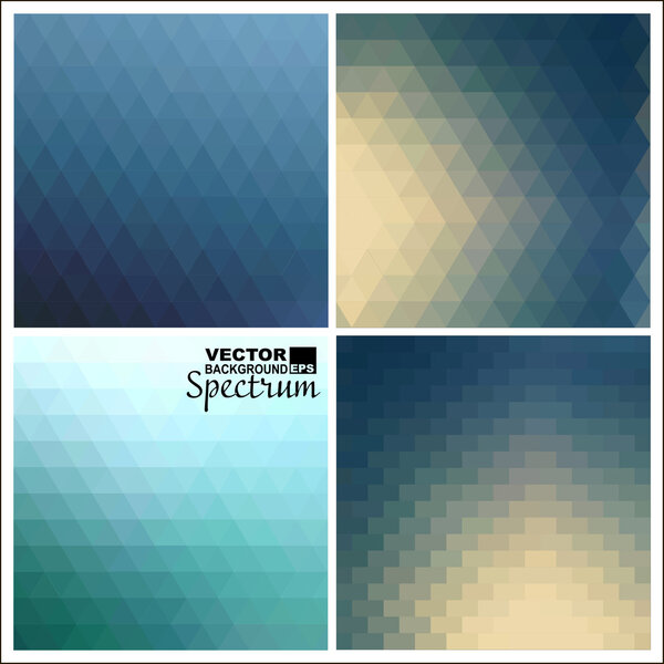 Set 3D Abstract geometric patterns of triangles.