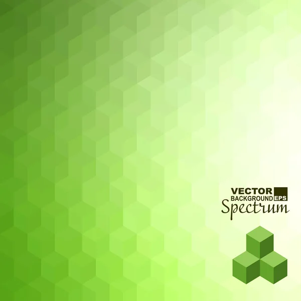 3D Modello geometrico astratto di parallelogrammi. Flusso luce spettrale verde . — Vettoriale Stock