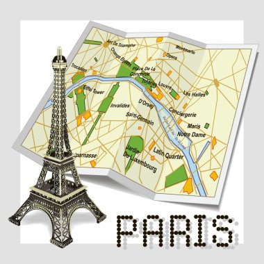 paris kavramsal turist Haritası