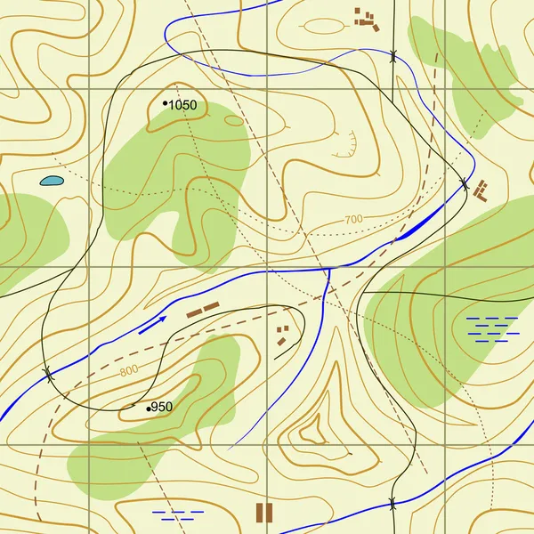 Bezszwowe streszczenie mapy topograficznej. — Wektor stockowy