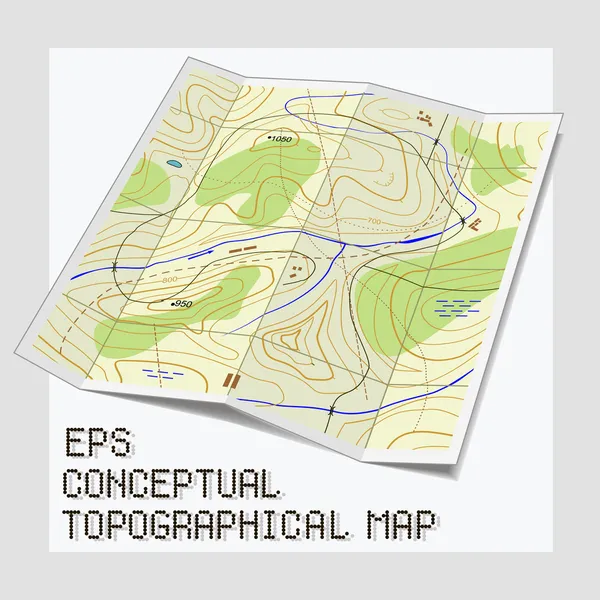 Carte topographique conceptuelle — Image vectorielle