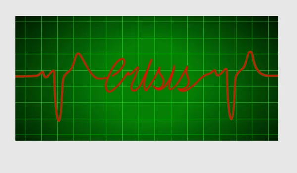 Crisis heart monitor — Stock Vector