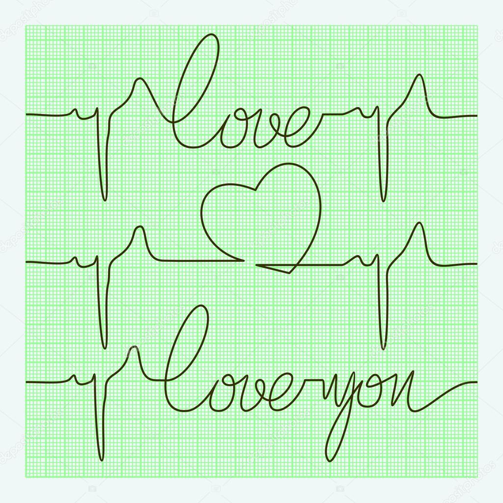 Stylized cardiogram of love