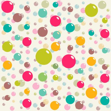 Soyut Dikişsiz beyaz desen renkli topları (vektör ile)