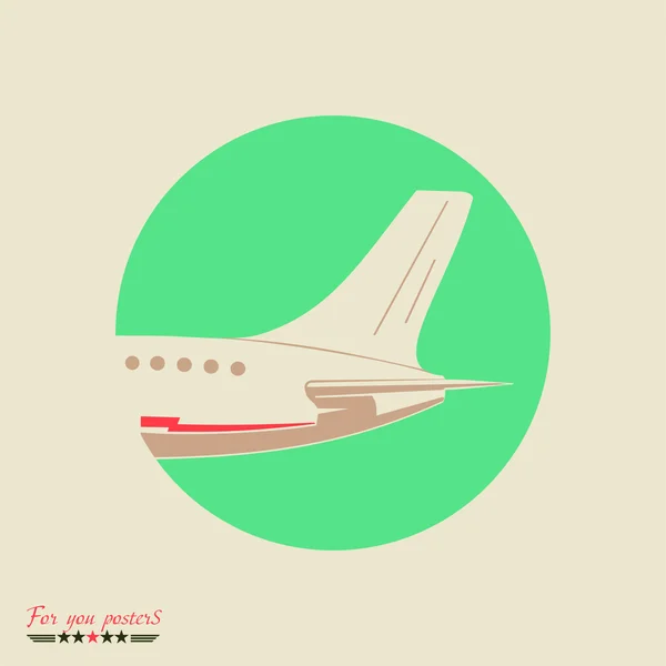 Emblema del avión. Diseño de vector plano — Archivo Imágenes Vectoriales