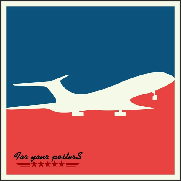 Flugzeughintergrund, Retro-Plakat — Stockvektor