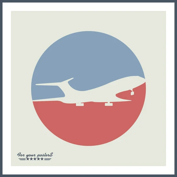 Авиационный фон, ретро-постер — стоковый вектор