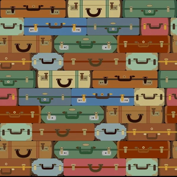 Barevné zavazadla vzor bezešvé pozadí — Stockový vektor