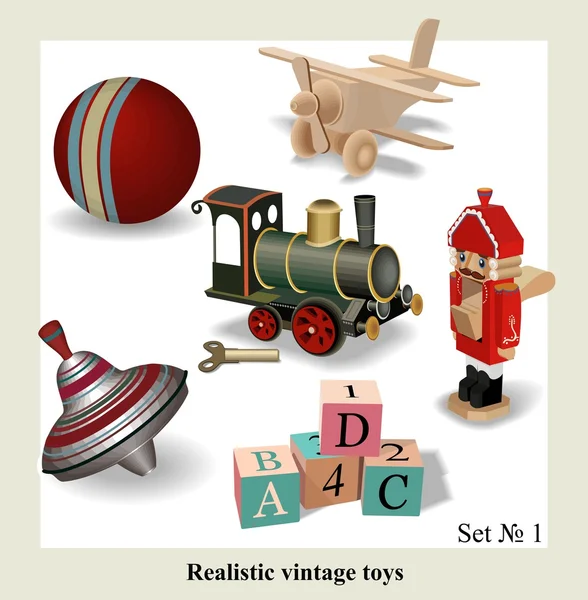 Vintage speelgoed — Stockvector
