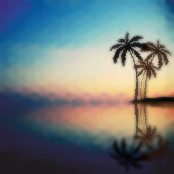 反对日落的棕榈树 — 图库矢量图片