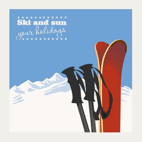 Ski-uitrusting — Stockvector