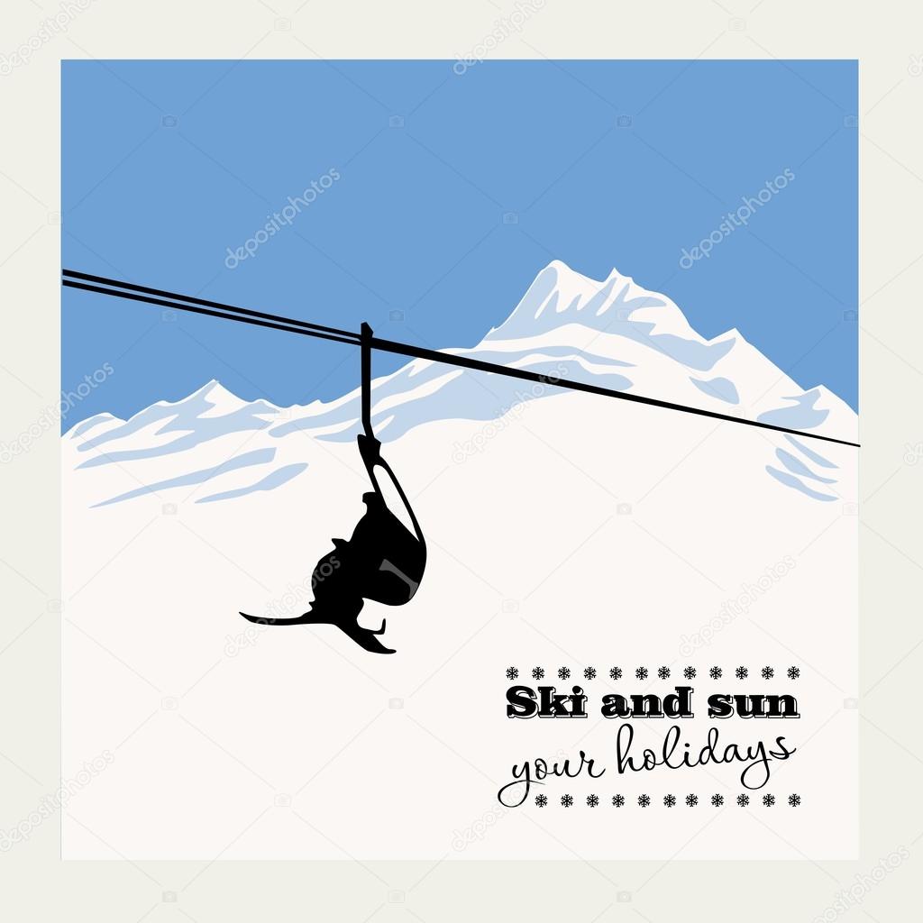Ski lift — Stock Vector © PGMart #48688745
