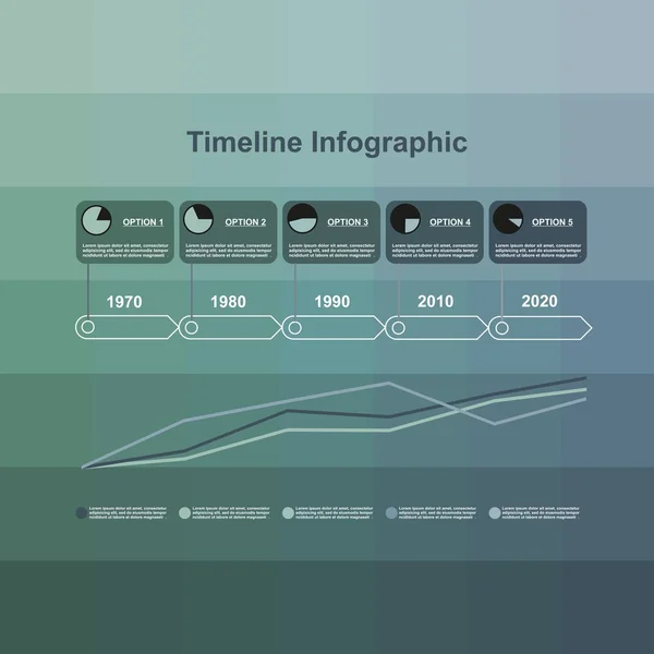 Tidslinjen infographic med ofokuserat bakgrund — Stock vektor