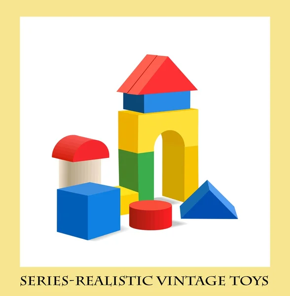 Farverige træblokke legetøj – Stock-vektor