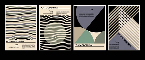 Kunstwerke, Plakate inspiriert postmoderne Vektor abstrakte dynamische Symbole mit fetten geometrischen Formen, nützlich für Web-Hintergrund, Plakatkunst-Design, Magazin-Titelseite, hallo-tech-Druck, Cover-Artwork. — Stockvektor