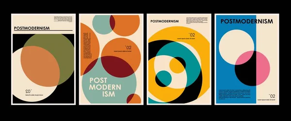 Artworks Poster Inspired Postmodern Vector Abstract Dynamic Symmetic Symbol Bold — 스톡 벡터