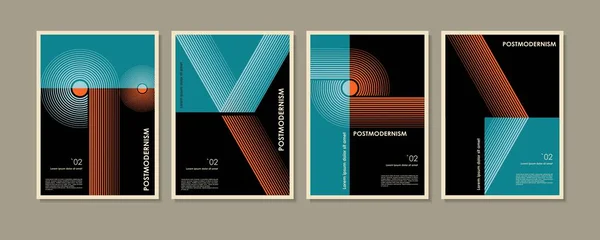 Konstverk Affischer Inspirerade Postmoderna Vektor Abstrakta Dynamiska Symboler Med Djärva Vektorgrafik