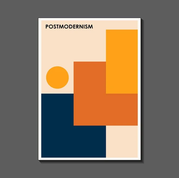 Fashion Retro Poster Inspired Postmodern Bauhaus Useful Interior Design Background — Stock Vector