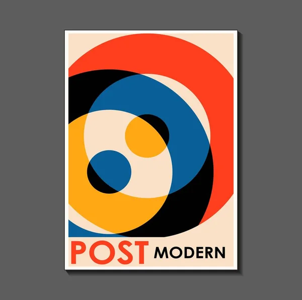 Mode Retroaffisch Inspirerad Postmoderna Bauhaus Användbar För Inredning Bakgrund Affischdesign Vektorgrafik