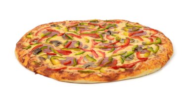 Bütün pizza yan görünüm