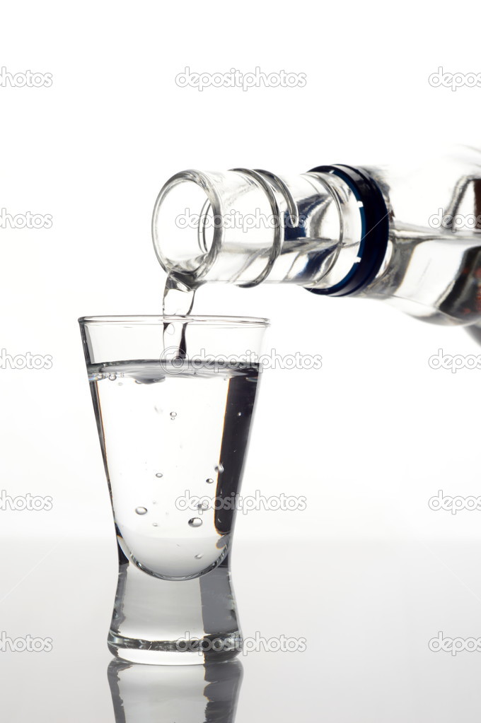 Vodka poured into a glass