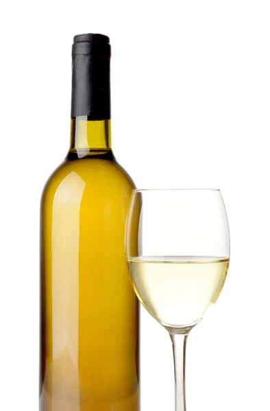 White wine isolated on white — Stock Photo, Image