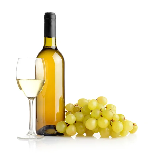 Vin blanc et raisins — Photo