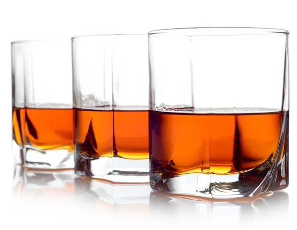 Drie glazen van whiskey — Stockfoto