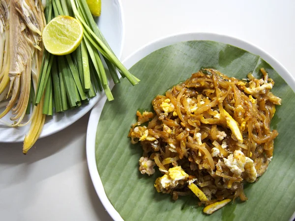 Padthai, Thai, hagyományos élelmiszer- és zöldségfélék — Stock Fotó