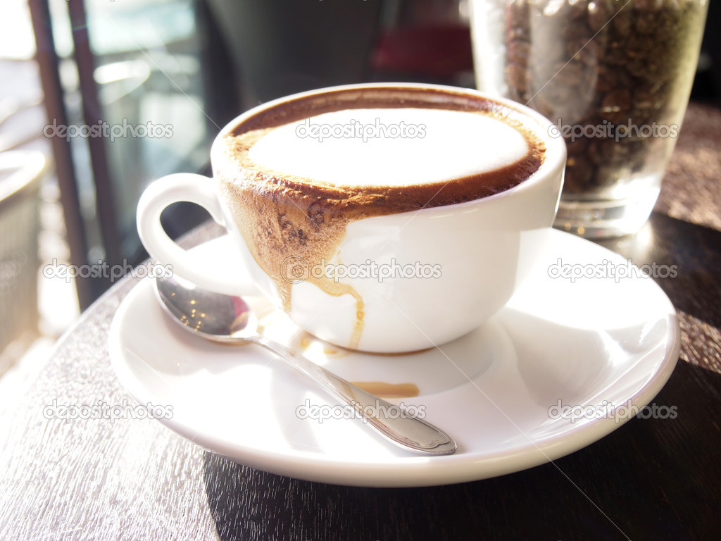 Hot latte with foam milk