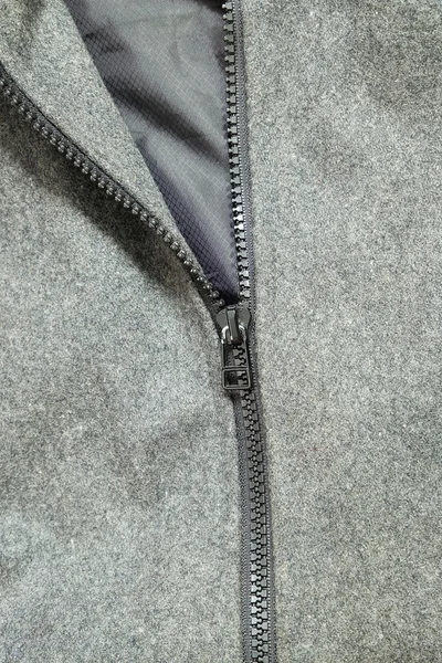 Gray jacket and zipper — Stock Photo, Image