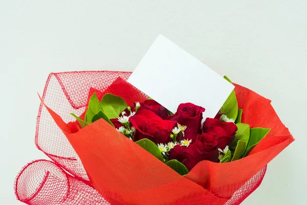 赤い花束のカード — ストック写真