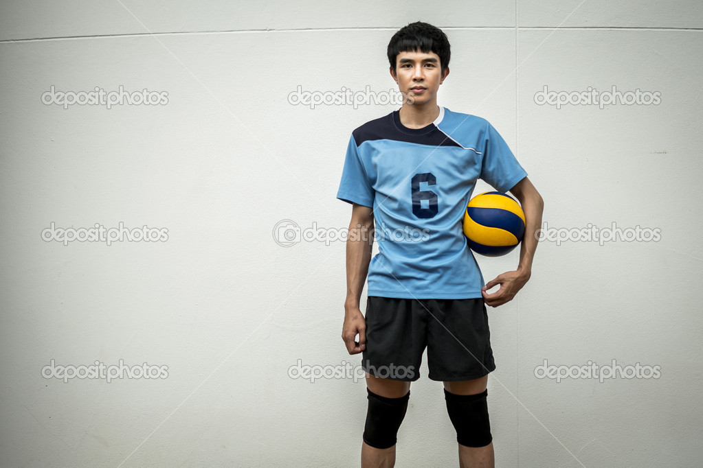 Asian Volleyball Athlete With Ball