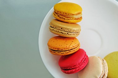 Colorful Macarons in the dish clipart