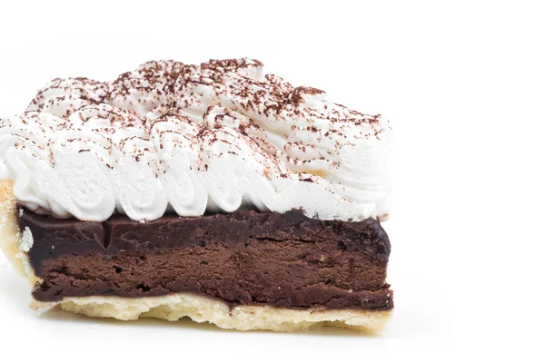 在白色背景上孤立的巧克力挞 — 图库照片
