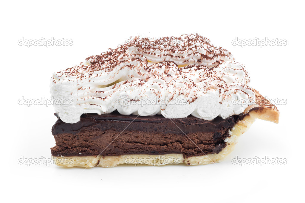 Chocolate Tart isolated on white background