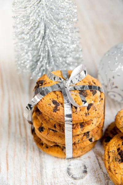 Cookies e árvore de Natal — Fotografia de Stock